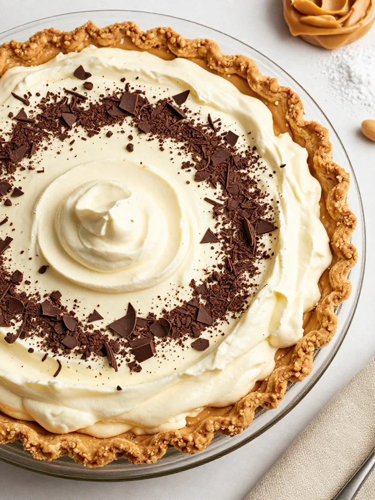 Vintage No Bake Peanut Butter Pie
