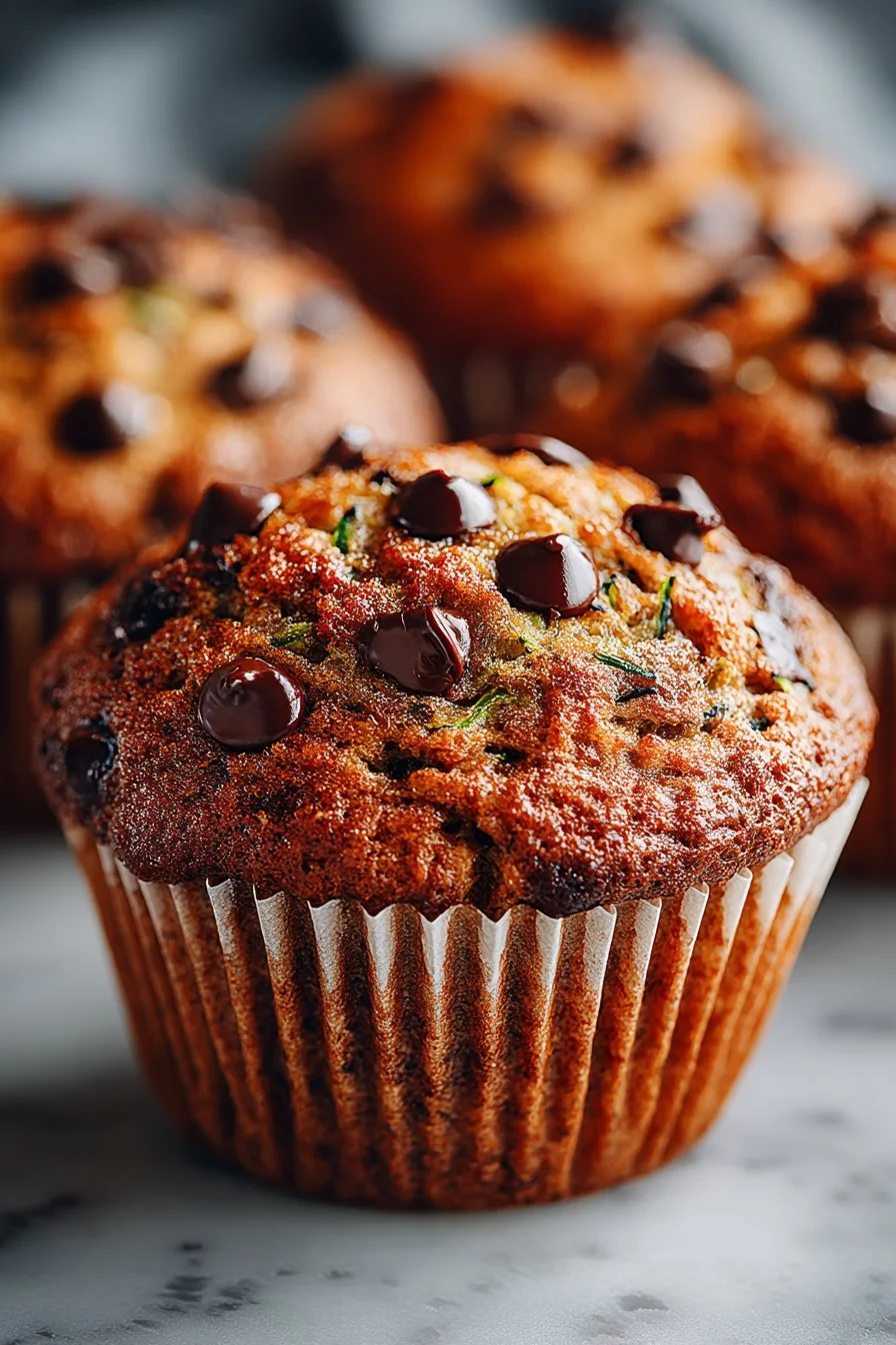 Walnut and Chocolate Chip Zucchini Muffins
