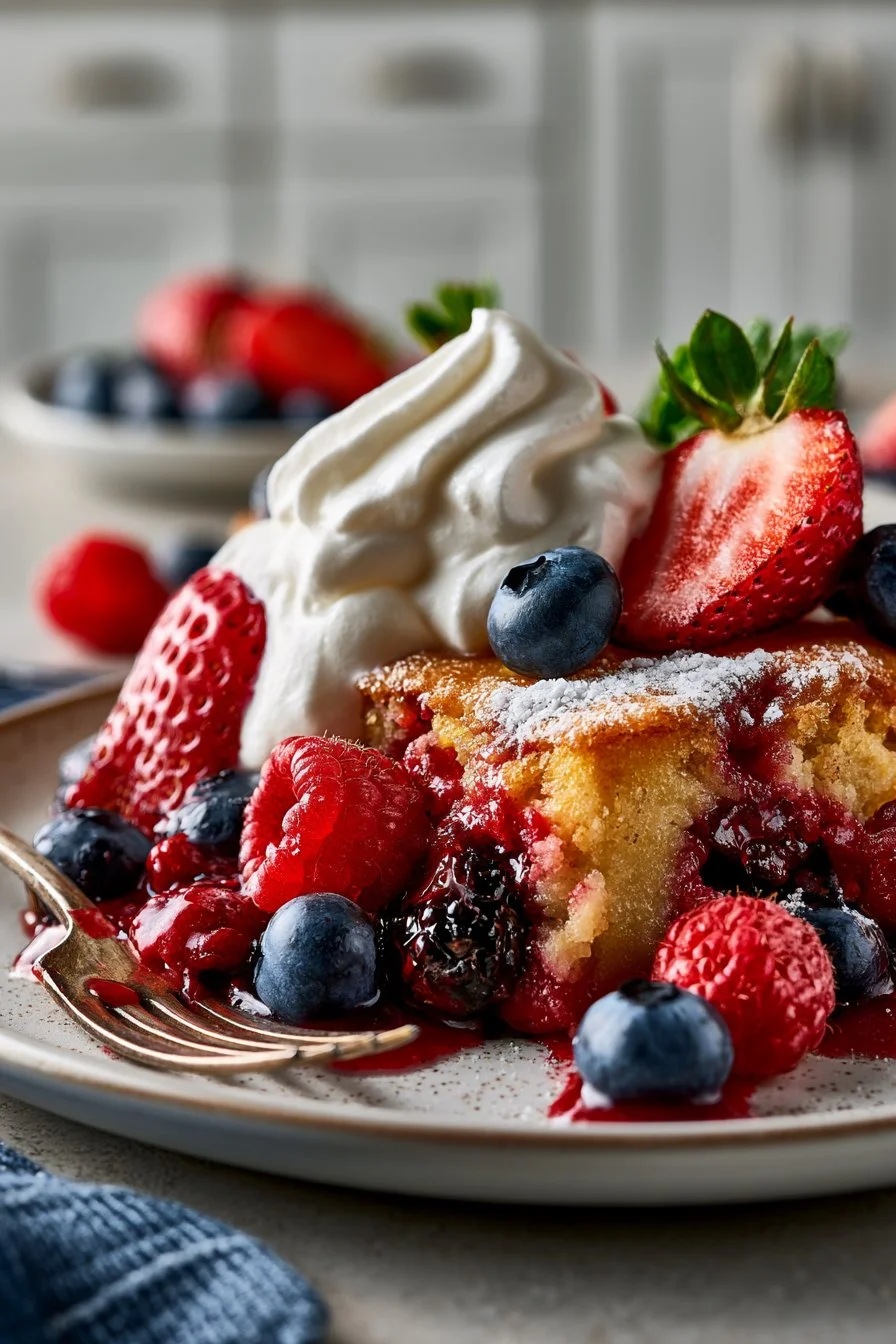 Warm Summer Mixed Berry Cobbler