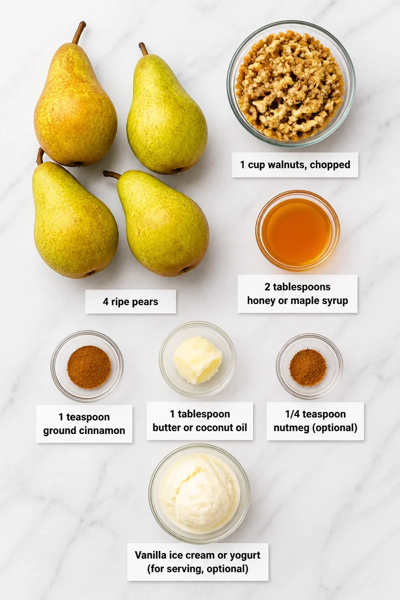 Baked Cinnamon Pear And Walnut Healthy Dessert Recipe Baked Cinnamon Pear And Walnut Healthy Dessert Recipe