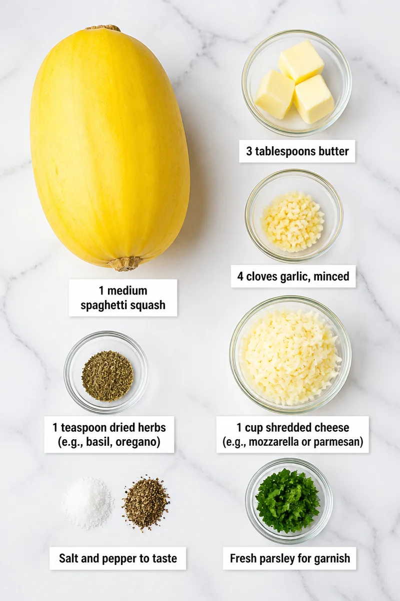 Cheesy Garlic Butter And Herb Spaghetti Squash Recipe