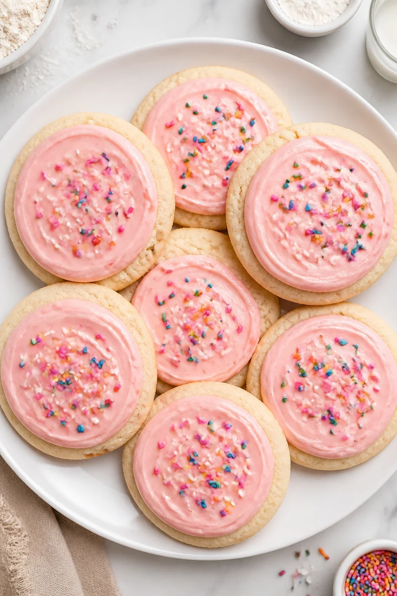 Copycat Chilled Sugar Crumbl Cookie With Pink Frosting Copycat Chilled Sugar Crumbl Cookie With Pink Frosting