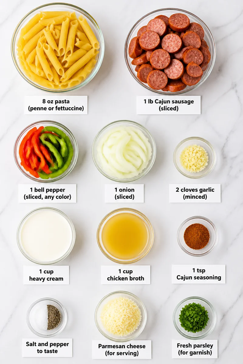 Creamy Cajun Sausage and Pepper Pasta Creamy Cajun Sausage and Pepper Pasta
