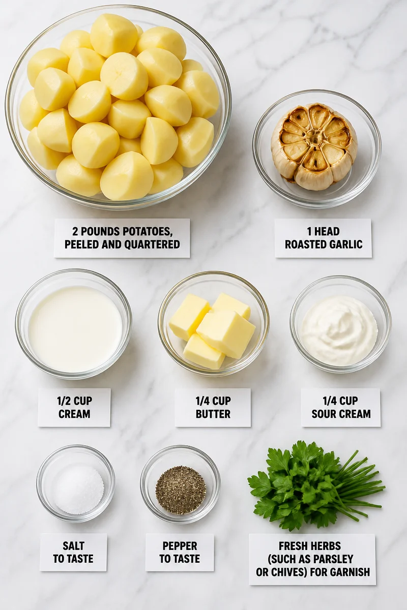 Creamy Roasted Garlic And Herb Mashed Potato Recipe