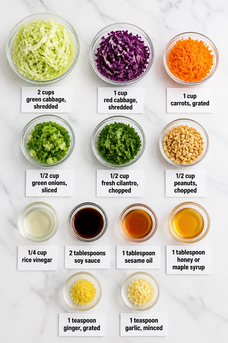 Crunchy Asian Cabbage Slaw with Peanut