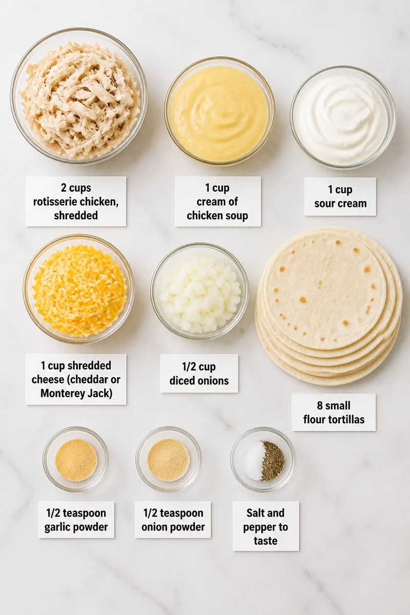 Easy Creamy Chicken Enchiladas Rotisserie Chicken Recipes
