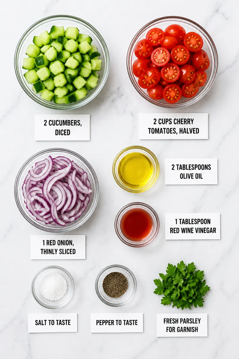 Fresh Cucumber Tomato Red Onion Salad