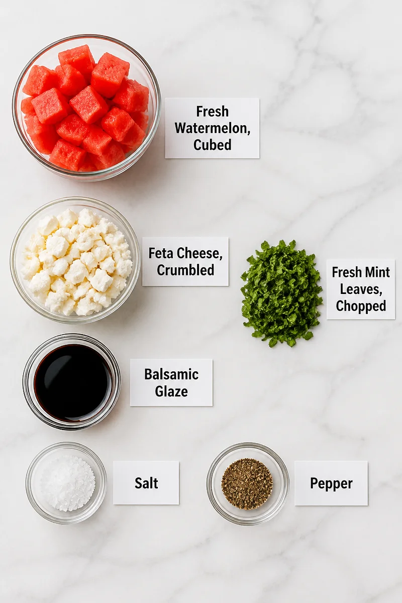 Fresh Watermelon Feta Salad with Balsamic Glaze