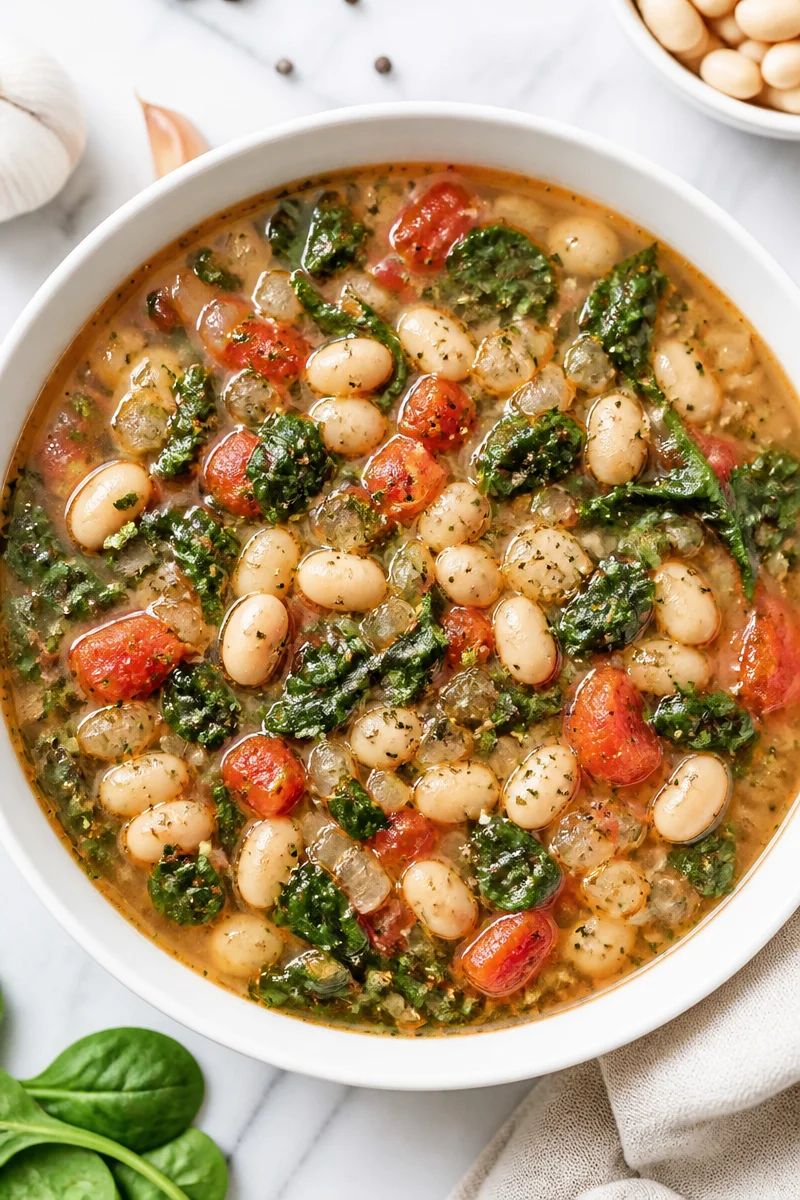 Healthy Tuscan White Bean And Spinach Soup