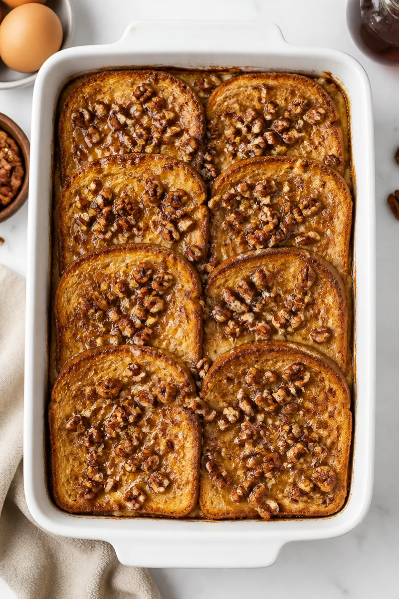 Make Ahead Maple Pecan French Toast Bake