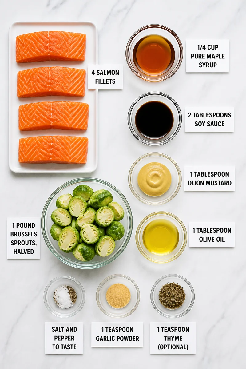 Maple Glazed Salmon with Roasted Brussels Sprout Maple Glazed Salmon with Roasted Brussels Sprout