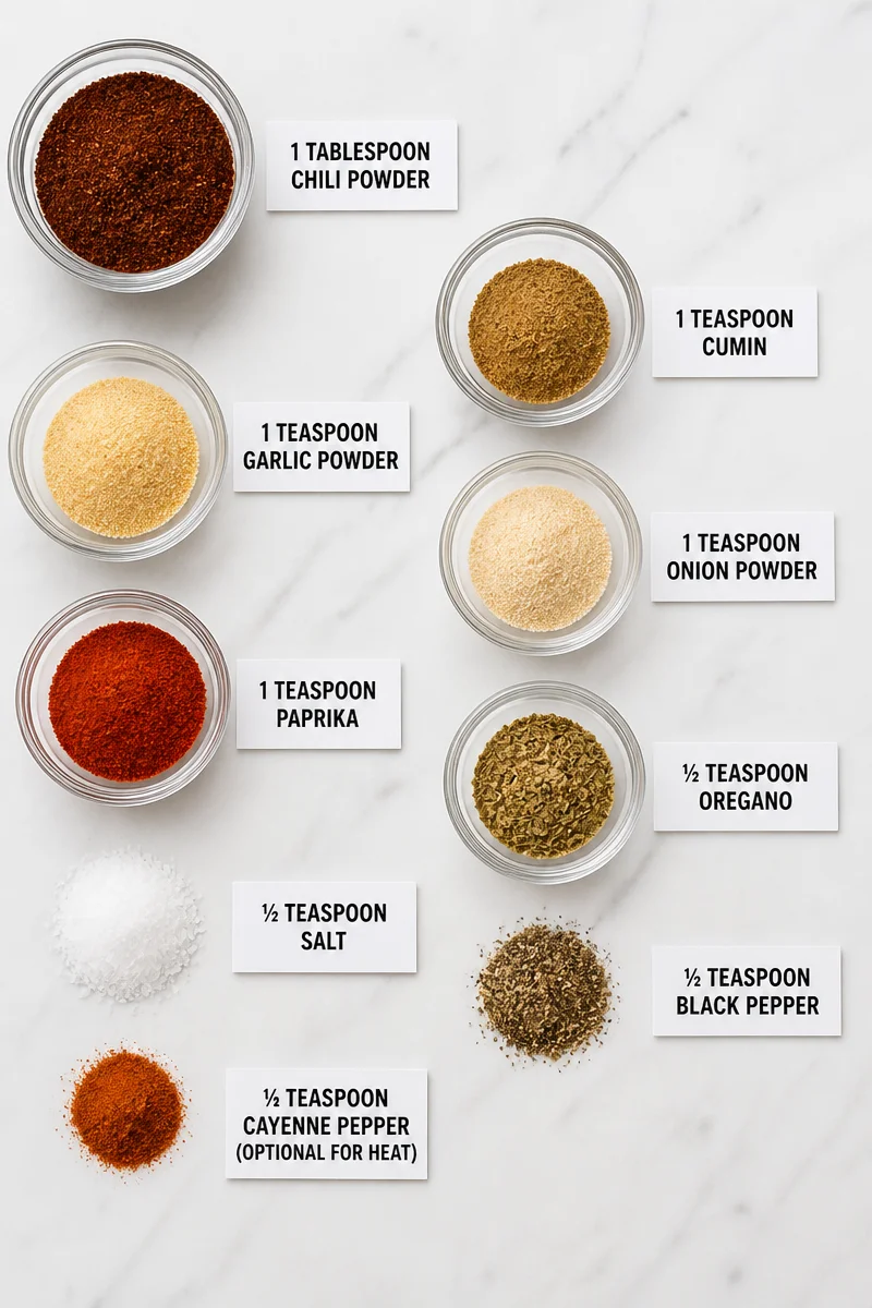 Quick And Mild Homemade Taco Seasoning Rub