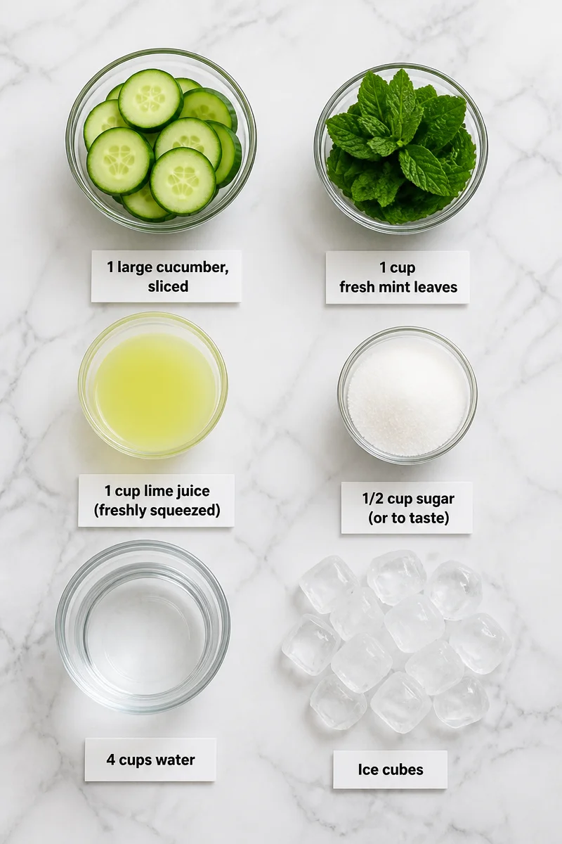 Refreshing Cucumber Mint Limeade Drink