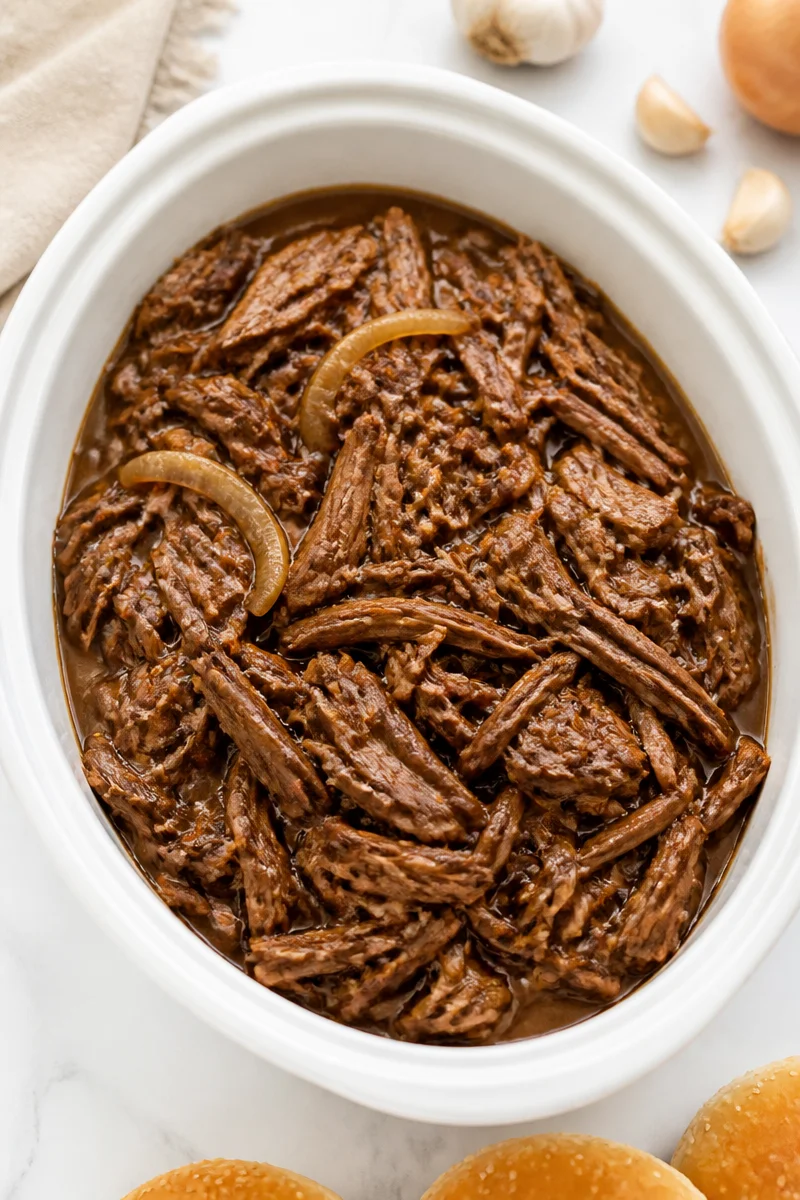 Slow Cooker Apple Cider Pulled Beef