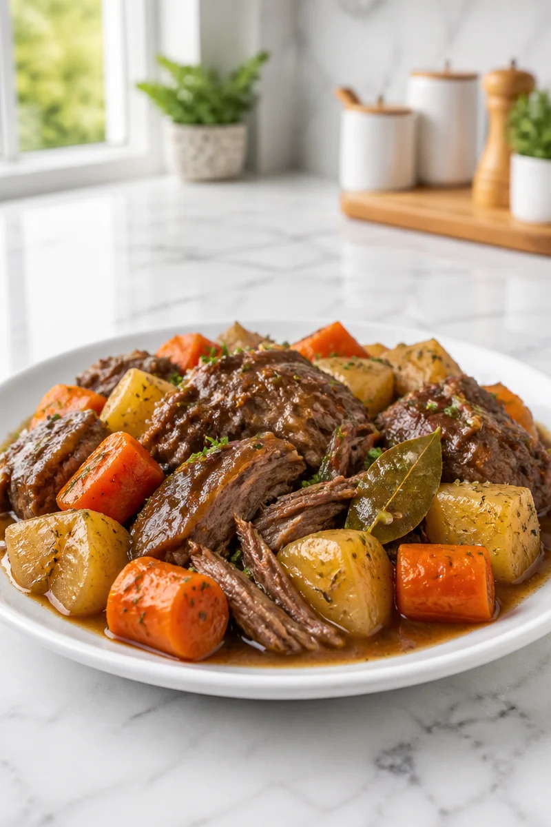 Slow cooker tender pot roast recipe for a comforting meal