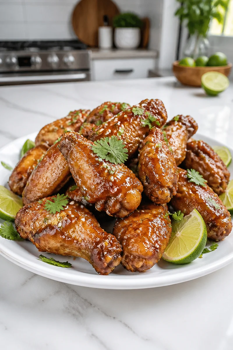 Coconut Lime Glazed Chicken Wing served for Halloween celebration