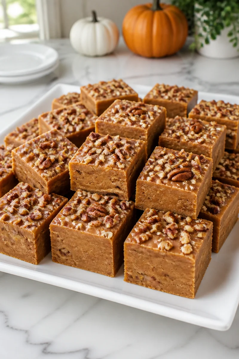 Creamy Cinnamon Pecan Pumpkin Fudge