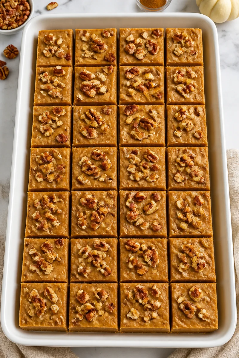 Creamy Cinnamon Pecan Pumpkin Fudge