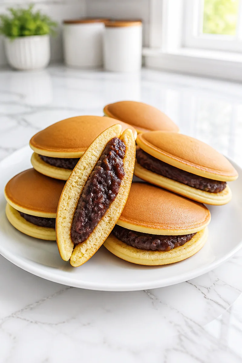 Fluffy Japanese Dorayaki Red Bean Pancakes