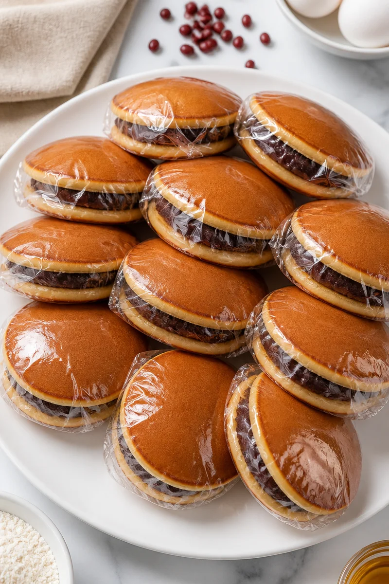 Fluffy Japanese Dorayaki Red Bean Pancakes