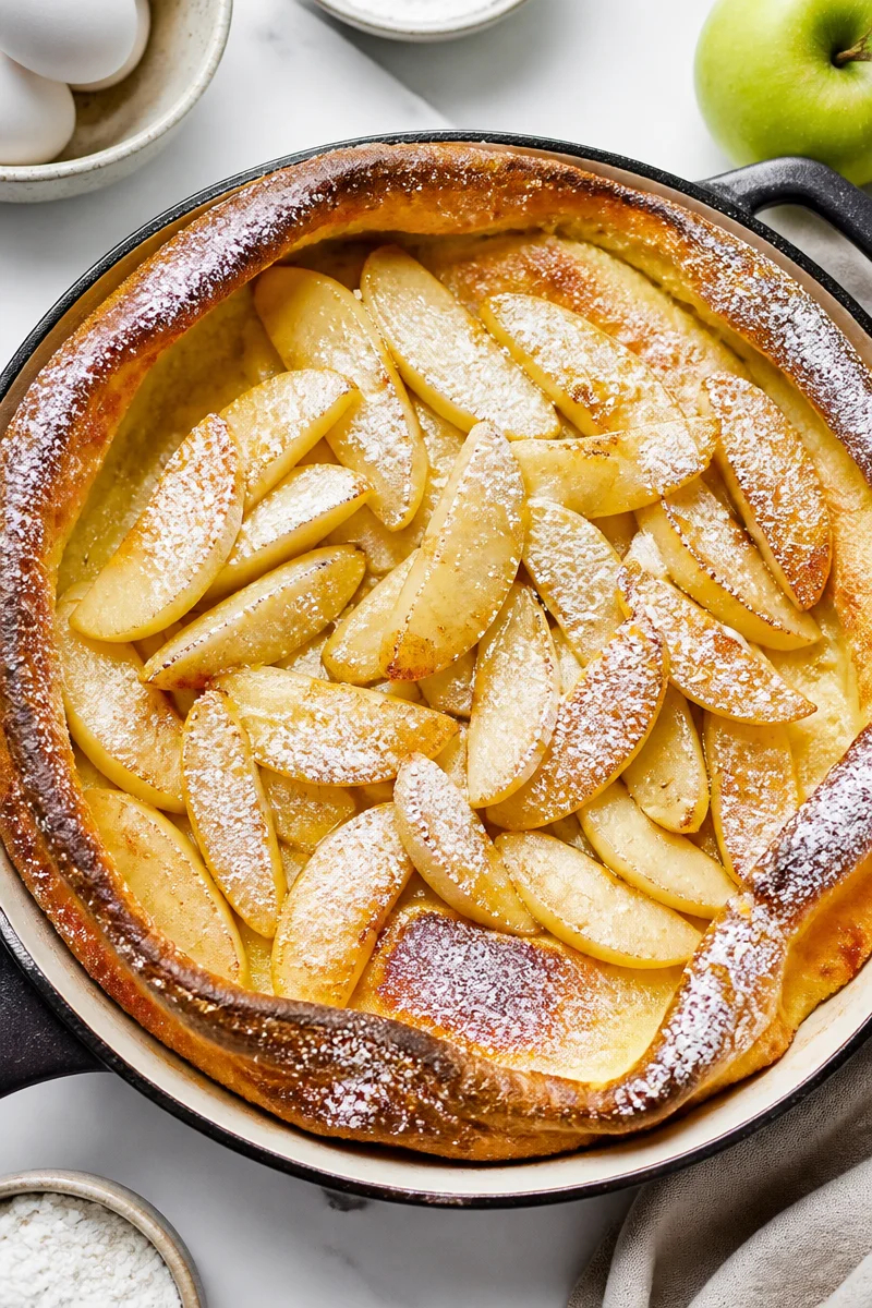 German Apple Pancake Baked in Skillet