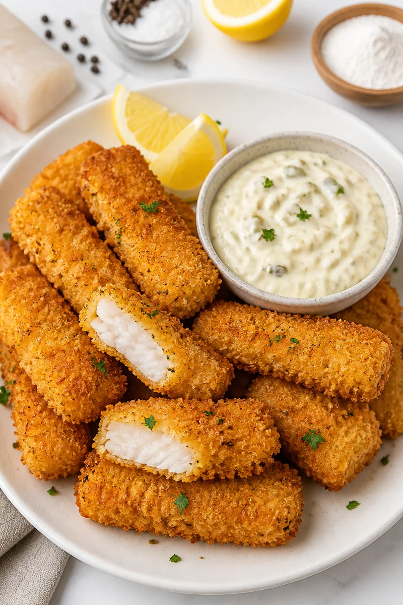 Homemade Fish Sticks With Tartar Sauce