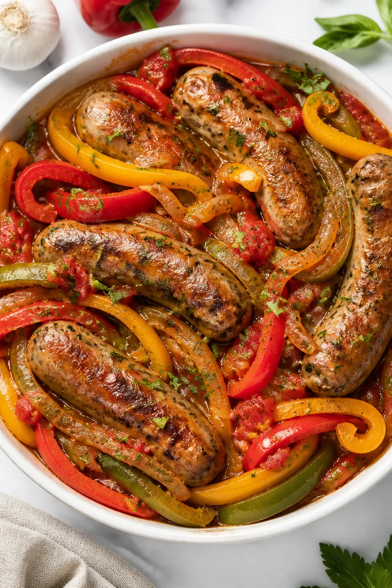 Skillet Italian Sausage and Peppers Dinner