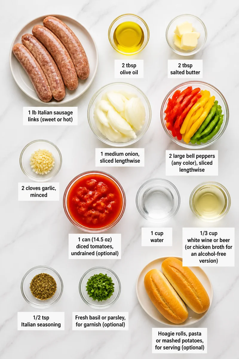 Skillet Italian Sausage and Peppers Dinner