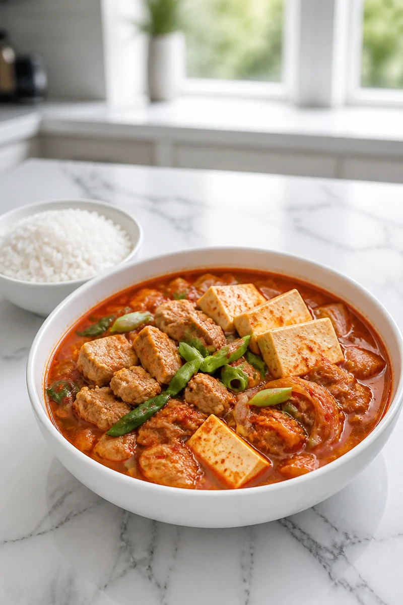 Spicy Korean Kimchi Jjigae Pork Stew