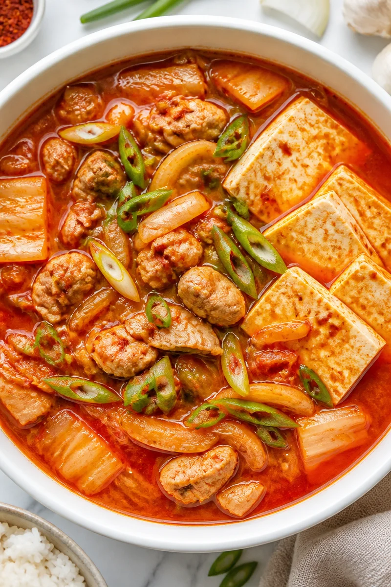 Spicy Korean Kimchi Jjigae Pork Stew