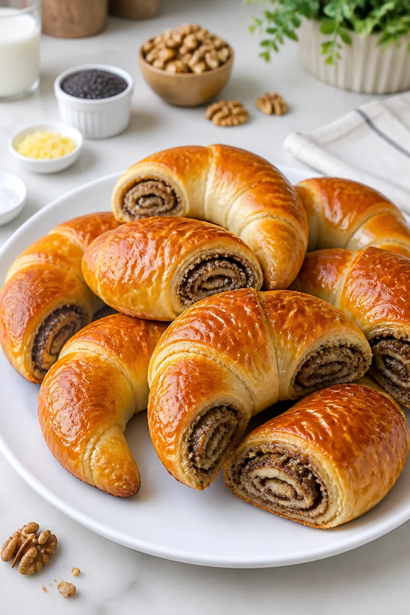 Traditional Bratislavské Rožky Slovak Crescent Pastries