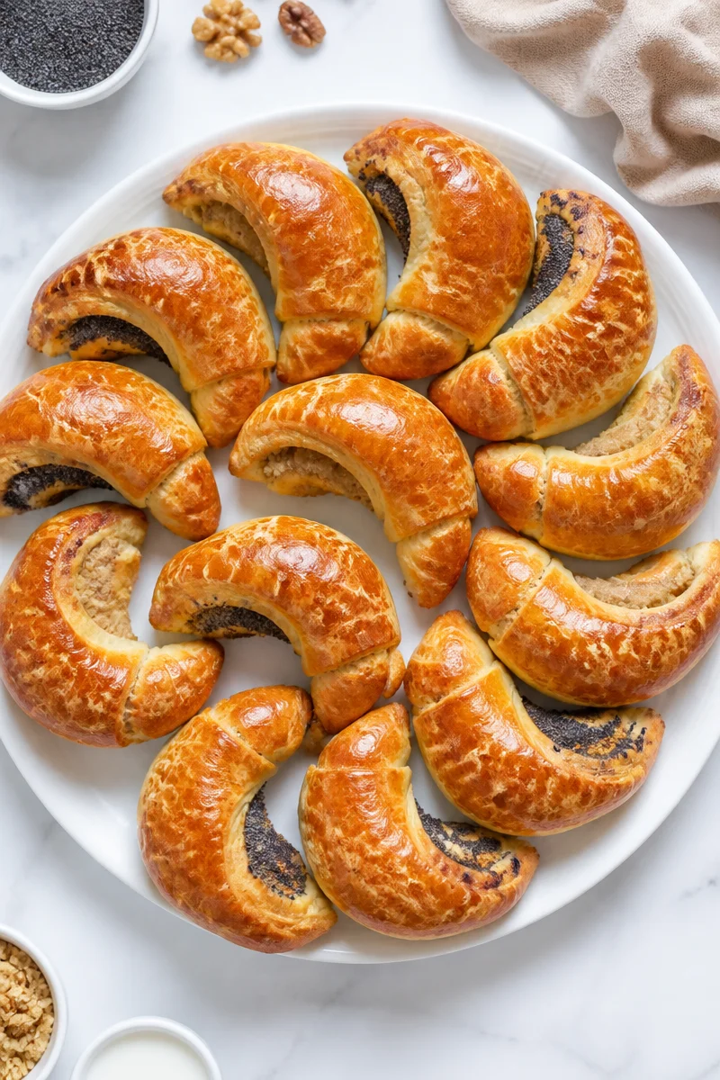 Traditional Bratislavské Rožky Slovak Crescent Pastries